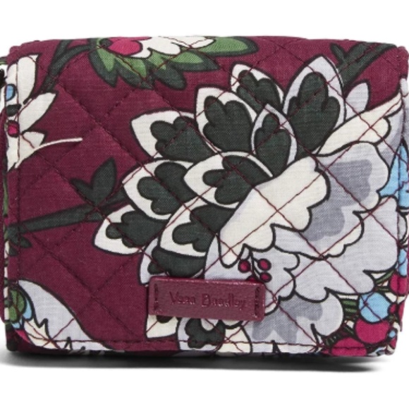 Vera Bradley Handbags - Vera Bradley Iconic RFID Bordeaux Blooms Wallet